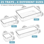HASTHIP Plastic Drawer Organizer for Makeup and Office with 25 PCS Stackable PET Trays | Clear Non Slip Design