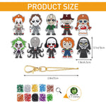 HASTHIP® 10Pcs DIY Diamond Painting Keychain Kit for Kids & Adults, Halloween Mosaic Art Craft Kit, Acrylic Charms with Resin Beads, Arts and Crafts Gift, Gem Art Party Favors, Festive Decor