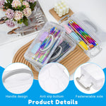 HASTHIP Pencil Box for School and Office with Stackable 3 Tier Design 8x3.8x1.4 in | Clear Silicone Organizer