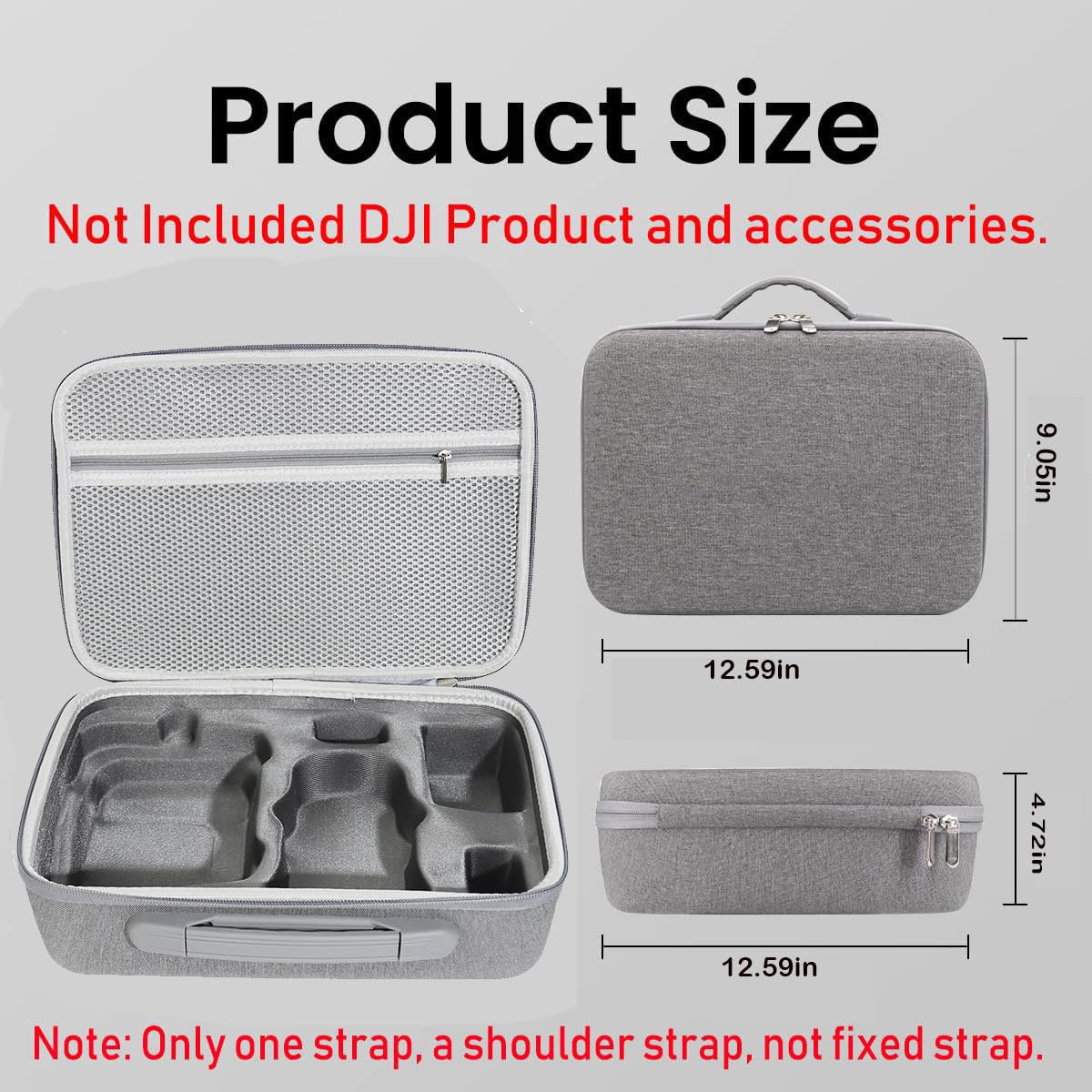 Carrying Case for DJI Mini 3 Pro, Portable Compact Storage Bag Hard Case Set with Strap Storage Travel Case Compatible with DJI Mini 3 Pro and Drone Controller Accessories Bag (Case Only)