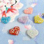 HASTHIP Diamond Painting Magnet Cover Holder for DIY Crafts with Dual Magnets 6pcs | Heart Shape Rainbow Set