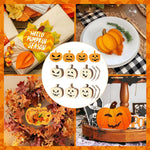 HASTHIP Halloween Decorations Set for DIY Crafting with 12Pcs Wooden Pumpkin Ornaments