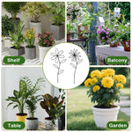 HASTHIP Wire Plant Trellis for Climbing Plants with Flower Design, 2Pcs 14x32cm & 12x32cm