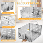 HASTHIP Rat Trap for Indoor and Outdoor Use featuring Dual Entry One Way Door 12 x 9 x 6 in Metal Cage