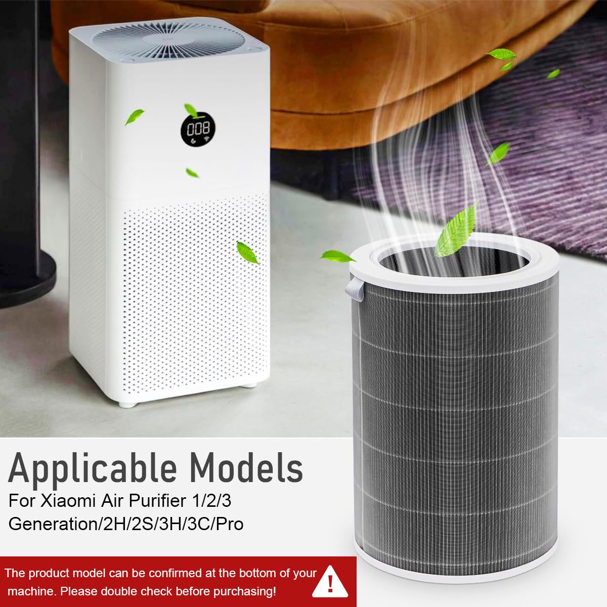 HASTHIP HEPA Filter for Mi Air Purifier featuring 360° Activated Carbon | 6–8 Month Use