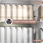 HASTHIP Shower Curtain Hooks 12pcs for Bathroom with Rust Resistant Metal | Vintage Brown Zinc Alloy Design