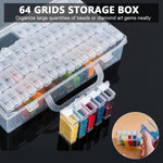 HASTHIP Diamond Painting Storage Box with 64 Grids for Beads and Tools | EVA Carrying Case