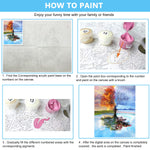 HASTHIP Paint by Numbers Kit for DIY Wall Art with 40×50 cm Canvas and Brushes | Beige