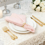 HASTHIP Napkin Rings for Weddings and Holiday Dinners with Faux Pearl Charms | Set of 6 Gold Wire Holders