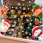 HASTHIP Christmas Window Clings, 4 Sheets with 46 Double-Sided Festive Decals for Smooth Glass
