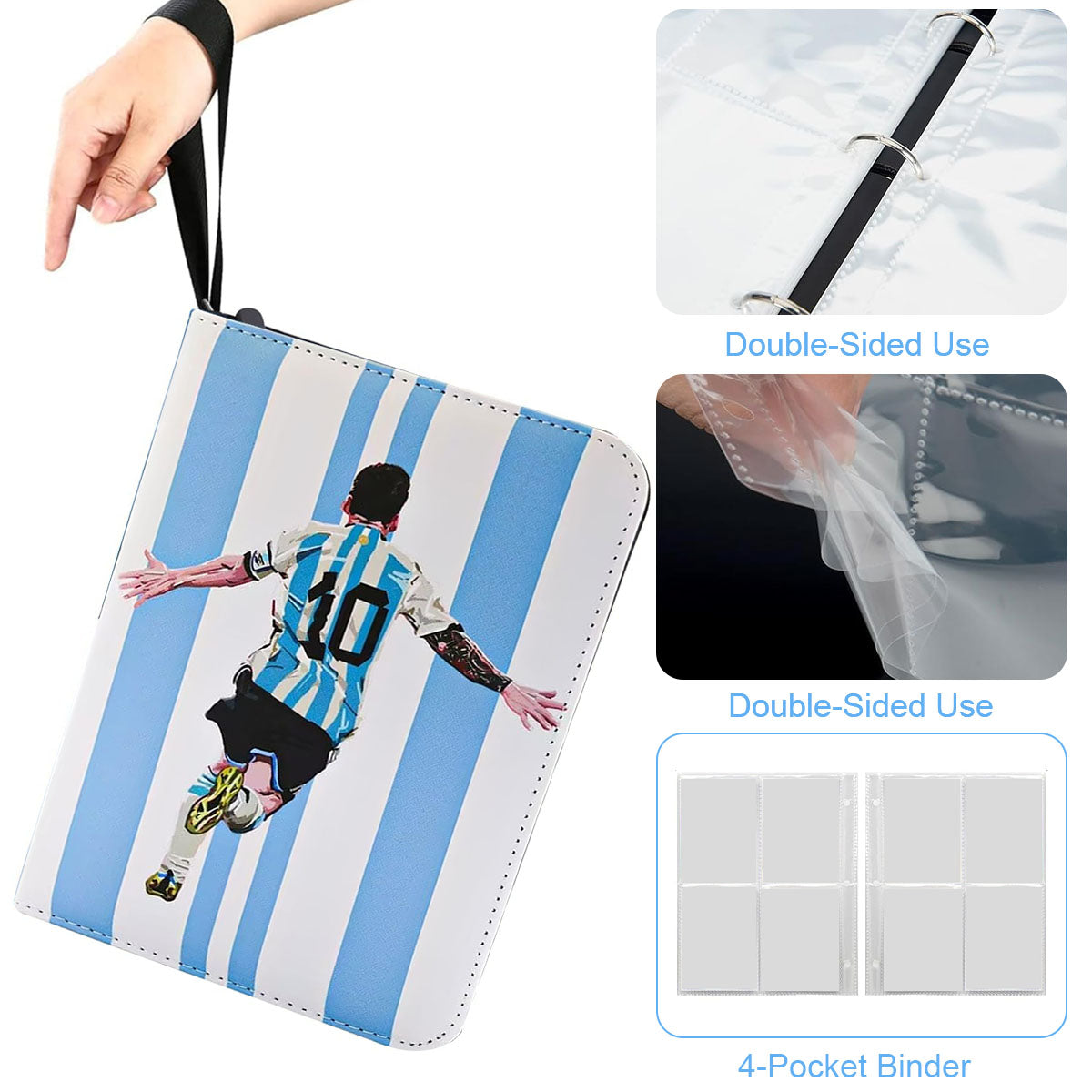 HASTHIP® Pockets Soccer Card Binder for Soccer Trading Cards Collectors