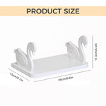 HASTHIP® Wall Shelf Aesthetic White Little Swan Storage Shelf Self Adhesive Wall Decor Shelf Bathroom Toiletries Storage Holder Utility Shelf for Kitchen, Bathroom, Office, 25x13x2.3cm