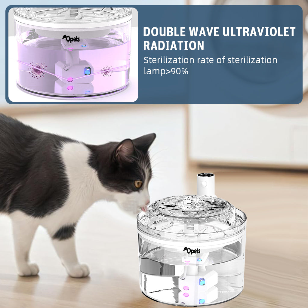 HASTHIP® Wireless Cat Water Fountain: Battery Operated Pet Fountain, A