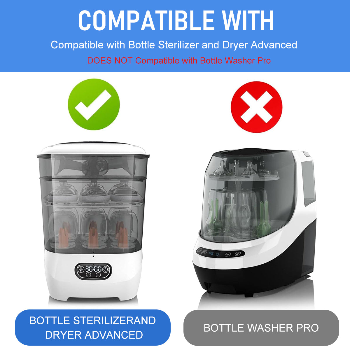 HASTHIP® 6Pcs Baby Bottle Dryer Advanced HEPA Filter Compatible with Brezza, Replacement HEPA Filter Sterilizer Spare Bottle Dryer Advanced Filters for Baby Brezza Gentle Drying System