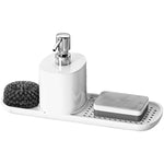 HASTHIP® Kitchen Soap Dispenser 2 In 1 Cleanser Dispenser with Sponge Drain Rack Kitchen Detergent Dispenser Multipurpose Bathroom Liquid Hand Soap HandDispenser Bar Soap Holder