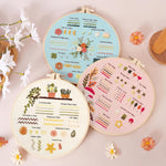 HASTHIP® 3 Sets DIY Embroidery Kit for Beginners Pre-Embroideried Stitch Practice Kit for Beginners Adults, Stitch Practice Kit, Includes Cloth with Pattern, Hoop, Colorful Threads and Scissors