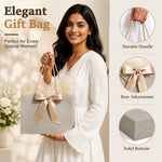 HASTHIP 2 Pack Medium Gift Bags with Tissue Paper, Ribbons and Greeting Cards for Celebrations