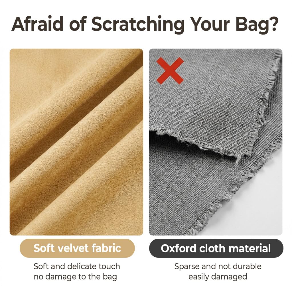 HASTHIP Velvet Dust Bags for Handbags, 2-Piece Set with Clear Window, Each 40 × 39CM