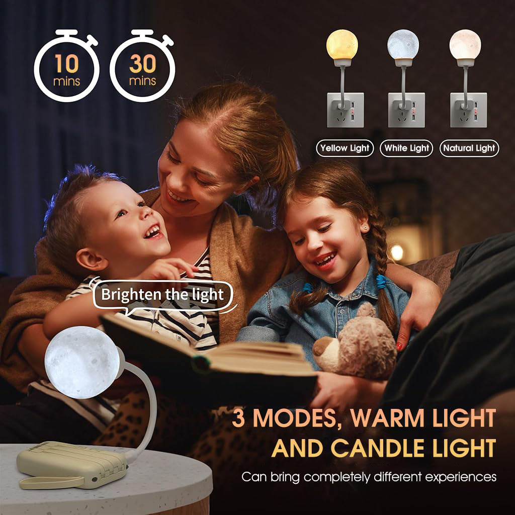 HASTHIP® Night Light for Kids, Voice Control Moon Night Light for Baby Nursery, USB Plug-in