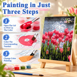 HASTHIP 40x50 cm Tulip Bouquet Paint by Numbers DIY Acrylic Canvas Kit for Adults and Children