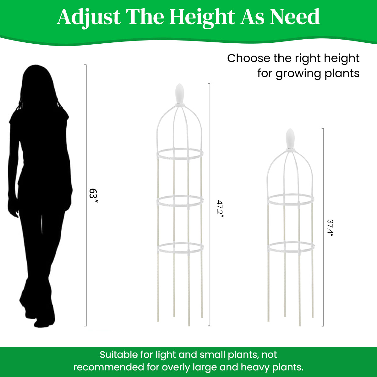 HASTHIP® 120cm Climbing Trellis Garden Decorative Plant Flower Trellis Obelisk Trellis Garden DIY Adjustable Climbing Flower Plants Pot for Clematis, Climbing Roses, Tomatoes, Ivy