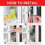 HASTHIP® 19.69ft Door Seal Strip Self Adhesive Door Frame Seal Strip Cushioning Hollow Out Door Seal Strip Cuttable Door Seal Strip Noise Reduction Door Frame Seal Strip, White