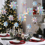 HASTHIP Christmas Snowflake Decorations for Winter Parties featuring 18PCS 3D Iridescent Paper Designs