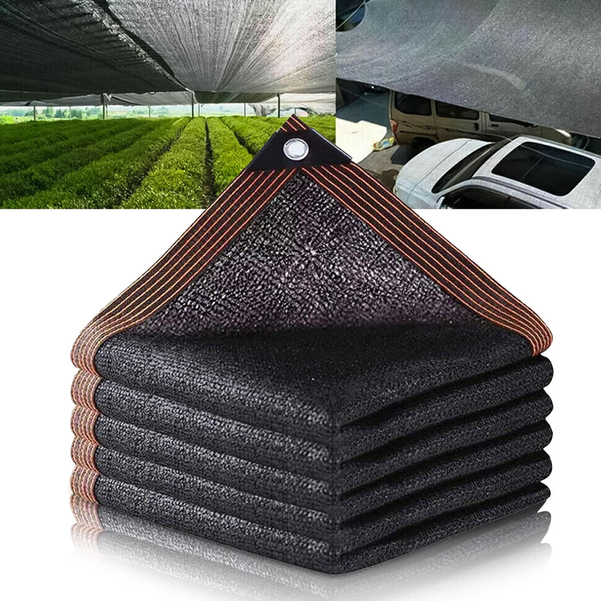 HASTHIP Garden Sun Shade Sail for Patio and Plants featuring 2×3m HDPE UV Cloth | Black