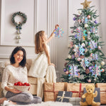 HASTHIP Christmas Snowflake Decorations for Winter Parties featuring 18PCS 3D Iridescent Paper Designs
