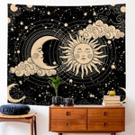 HASTHIP Sun and Moon Tapestry for Bedroom and Living Room Decor 51x59 in 2PCS Polyester Wall Art