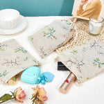 HASTHIP Drawstring Gift Bags for Return Gifts with 20pcs 13x18cm Cotton Flax Fabric | Reusable Rustic Floral Pouches