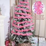 HASTHIP Pink Christmas Tinsel Garland for Trees and Parties featuring Shiny Metallic Fringe 16.4ft