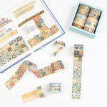 HASTHIP Washi Tape Set for Journals and Scrapbooks with 10 Rolls 3 m Each | Vintage Gold Prints