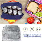 HASTHIP Lunch Bag for School and Picnic featuring Insulated Liner 21x12x18cm Blue | Zippered Closure