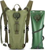 HASTHIP® Trekking Hydration Backpack, with 3L Water Bladder for Men Women Kids, Professional Waterproof Tactical Water Bag for Hiking, Biking, Running, Walking, BPA Free, Army Green