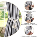 HASTHIP® 4 Pieces Hand Woven Rope Curtain Tiebacks Cotton Curtain Cord Buckles Handmade Ties Buckle Decorative