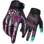 HASTHIP® Skeleton Motorcycle Gloves for Men Women,Touchscreen Full Finger Dirt Bike Gloves,Lightweight Non-Slip Motorbike Riding Hard Knuckle Protection Cycling ATV MTB Outdoor Sports – Black – L