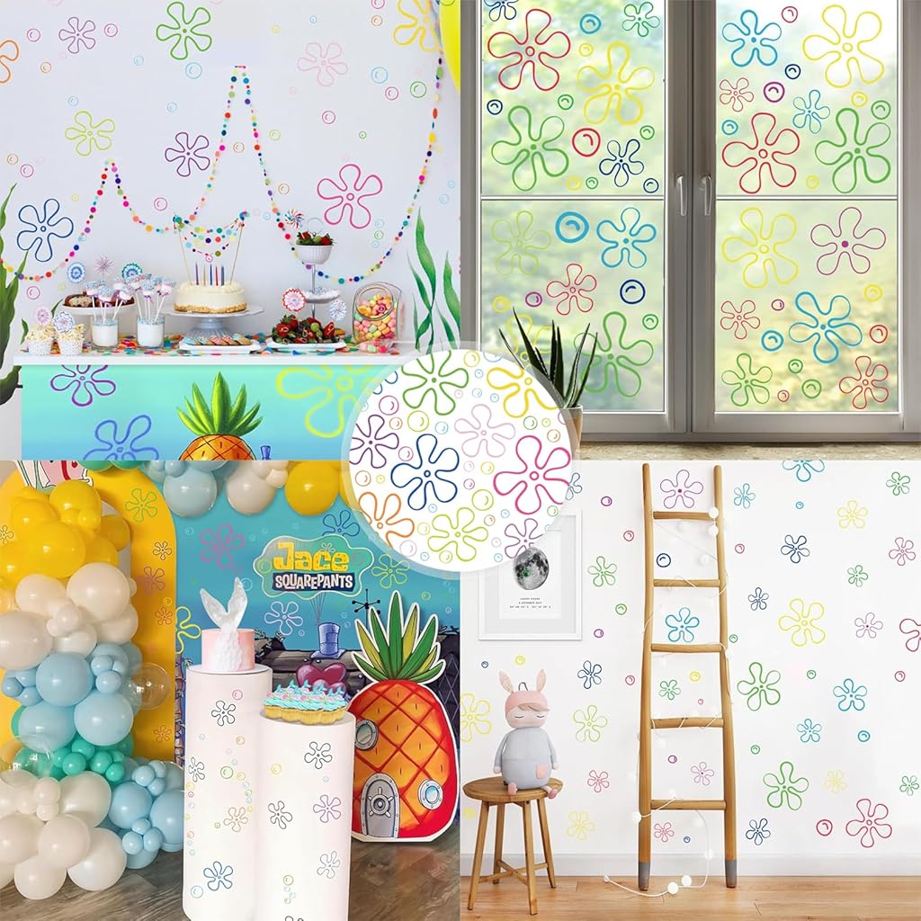 HASTHIP® 1177PCS Flowers and Bubbles Wall Decals