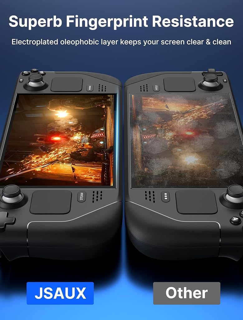 HASTHIP® Protector de Pantalla para Steam Deck 2-Pack, Cristal Templado 9H Ultra HD con Marco de Guía, Antiarañazos, Antihuellas y Alta Transparencia para Steam Deck 64GB/256GB/512GB