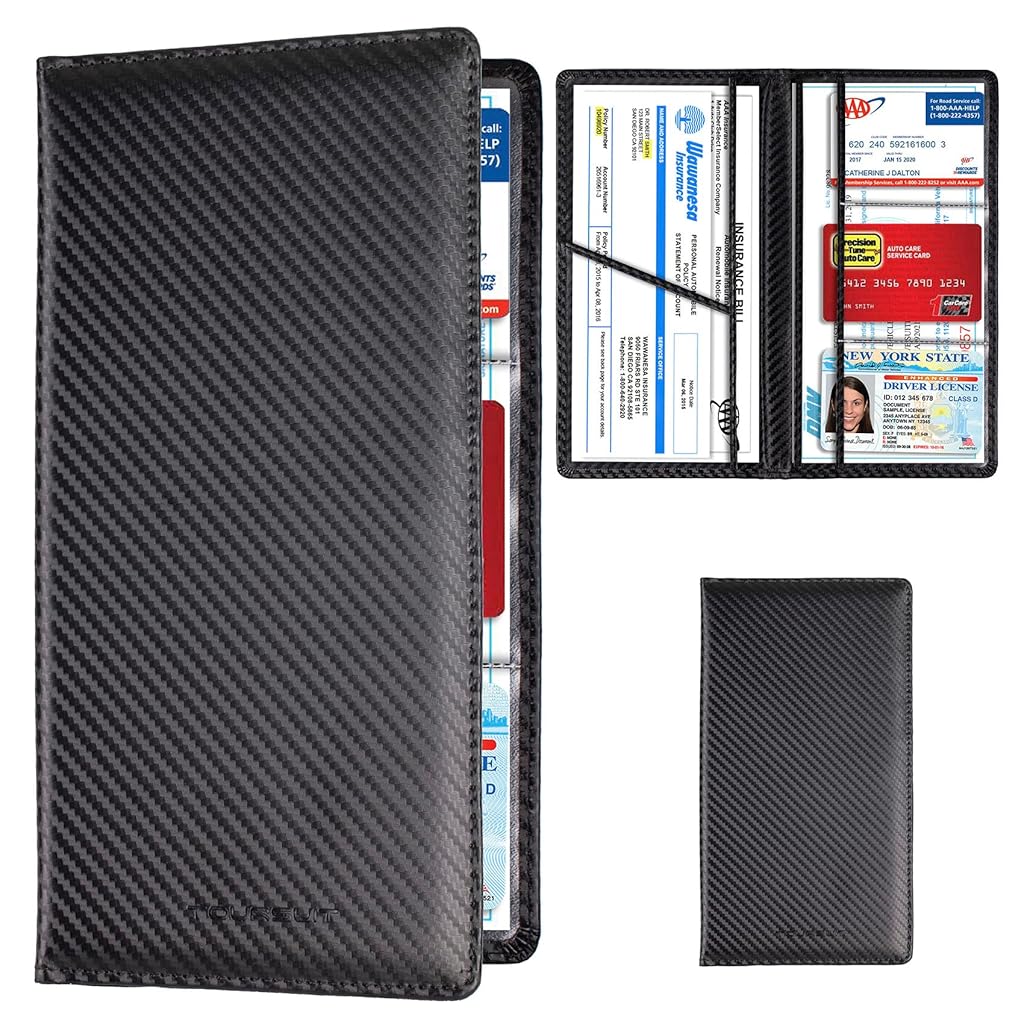 HASTHIP® Car Registration & Insurance File Holder Bifold Car Documents Holder Bag