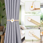 2PCS Curtain Tiebacks Adjustable Decorative Alloy Drape Holdbacks Modern Simple Style Curtain Holders Tieback Wall for Window Drapery