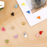 HASTHIP® 14 Pcs Matched Heart Charms DIY Jewelry Making Magnetic Heart Charms Color Metal Magnetic Heart Charms for DIY Couple Bracelet, Friendship Bracelet, Necklace, DIY Crafts