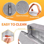 HASTHIP Lunch Bag for Work and School with Multi Pocket Design and 23x15x20cm Size | Grey Oxford Cloth Insulated Tote