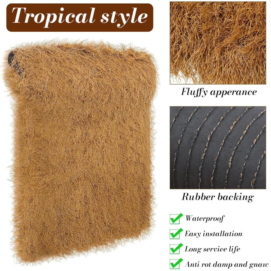 HASTHIP Artificial Thatch Trim for Tiki Hut and Roof Edging 40×100 cm | PE Straw Yellow