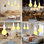 HASTHIP® BrandName 2 Pack E27 Lamp Holder with Cable, Switch & EU Plug, Hanging Pendant Light Socket with 2m Power Cord, Edison Screw Lamp Base for DIY Lighting in Kitchen, Living Room, Bedroom