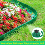 HASTHIP Garden Edging Border for Flower Beds with 32.8ft Length and 30 Nails | UV-Resistant Green Trim
