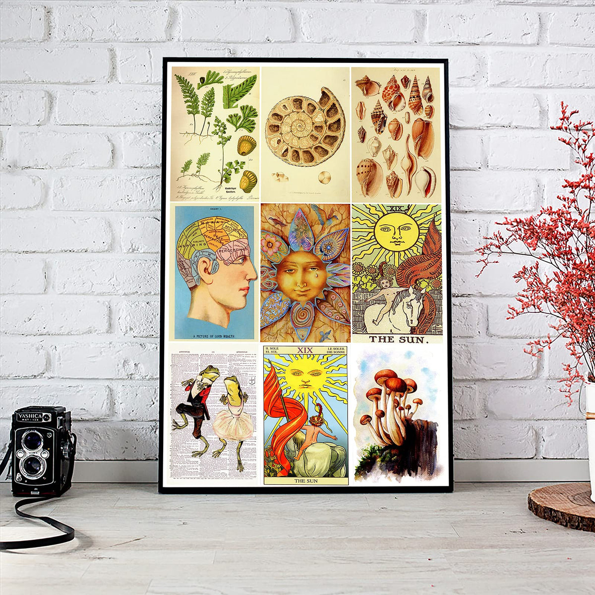 HASTHIP Wall Posters for Room Decor with 50PCS Retro Elements | 4x6in 300gsm Cardboard