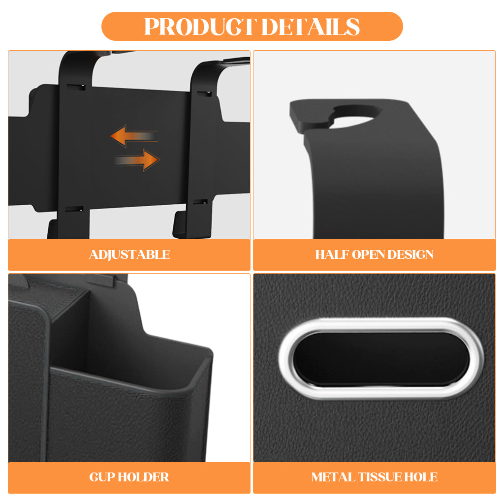 HASTHIP® Car Rear Backseat Extra Multifunctional Drink Cup Holder Organizers with Tissue Storage Box