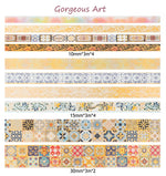 HASTHIP Washi Tape Set for Journals and Scrapbooks with 10 Rolls 3 m Each | Vintage Gold Prints