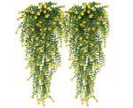 HASTHIP® 2Pcs Realistic Eucalyptus Flower Vine Balcony Flower Decor 30.7 Inches Realistic Flower Hangings Wall Decoration Artificial Eucalyptus Flower Vine Home Decoration Garden Decorative Flower